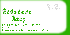 nikolett nasz business card